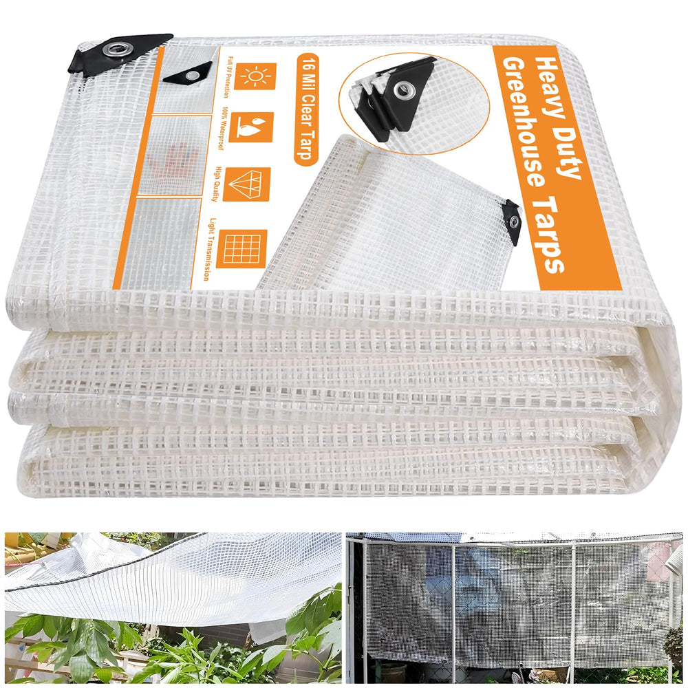 Ansgery 16 Mil Greenhouse Cover 6X8FT front view