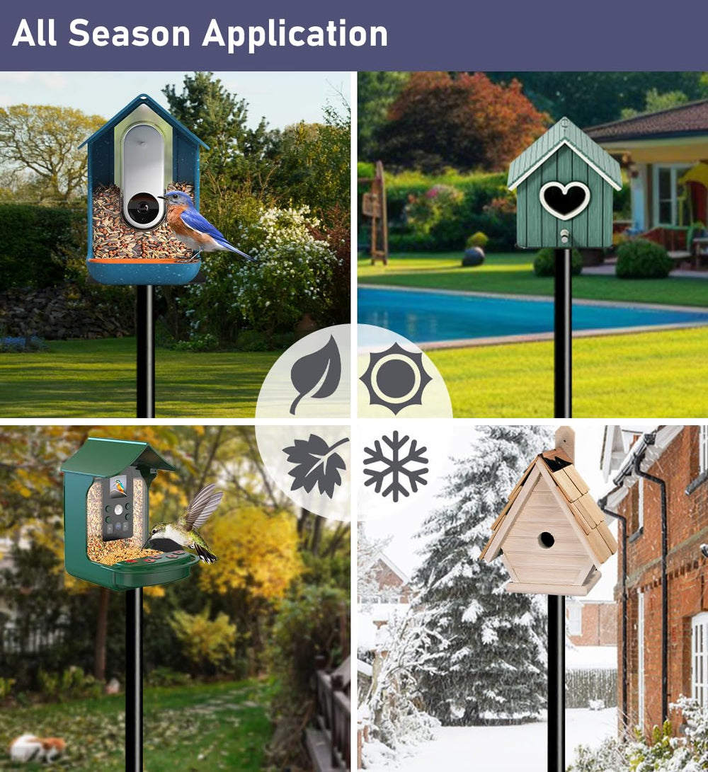 Ansionsol bird feeder pole assembled with instructions