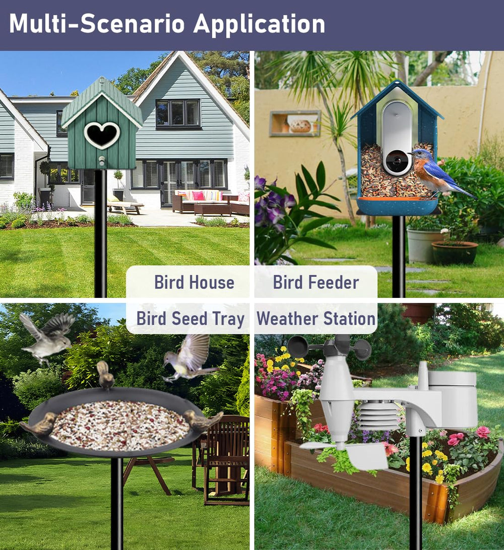 Ansionsol bird feeder pole showing sturdy iron material