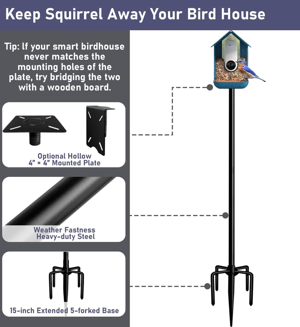 Ansionsol bird feeder pole with attached bird feeder