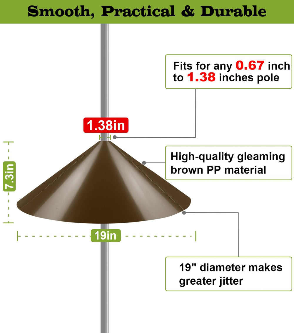 Ansionsol squirrel baffle installation on bird feeder pole