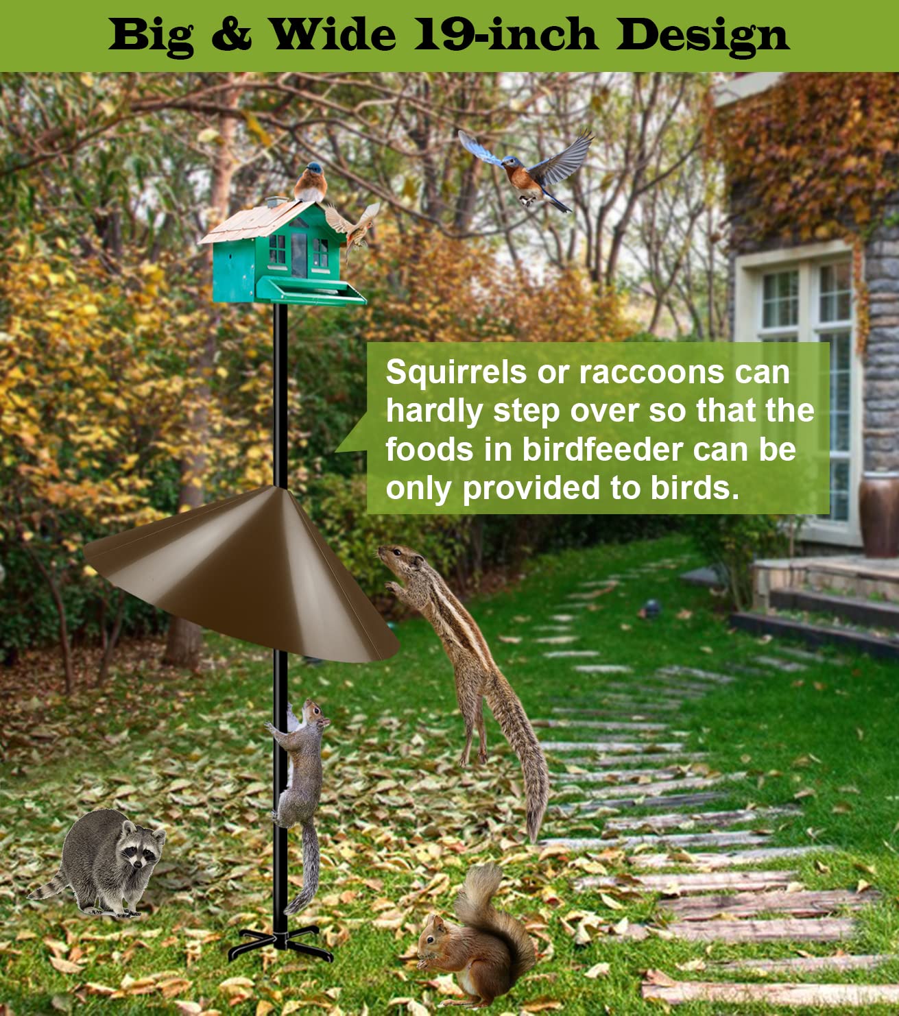 Ansionsol squirrel baffle side view with hook