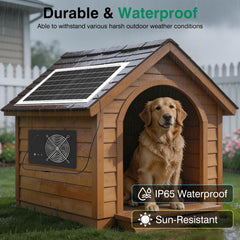 ANTEQI Solar Fan mounted in a greenhouse