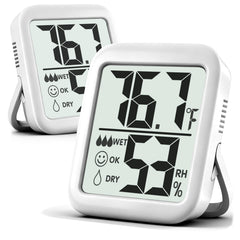 Antonki 2 Pack Indoor Hygrometer Thermometer front view