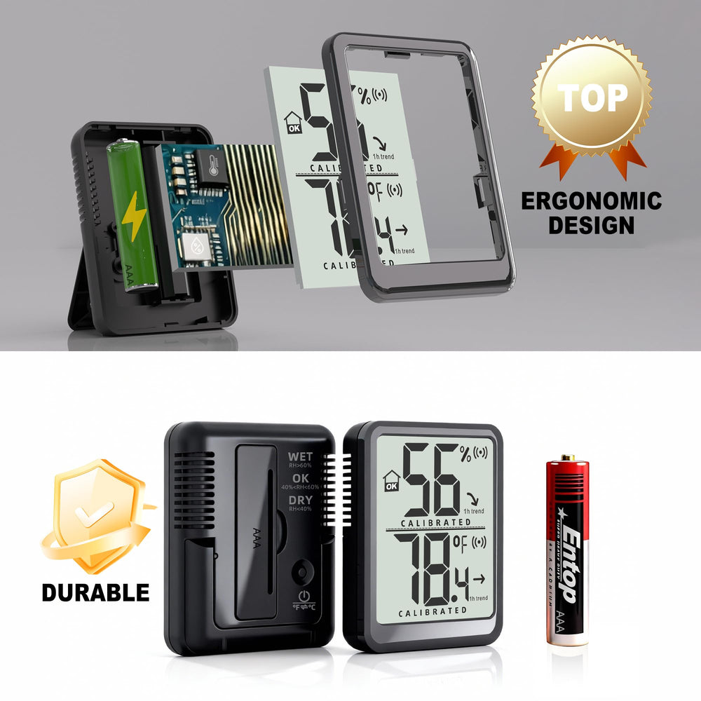 Antonki Digital Room Thermometer Hygrometer showing humidity level