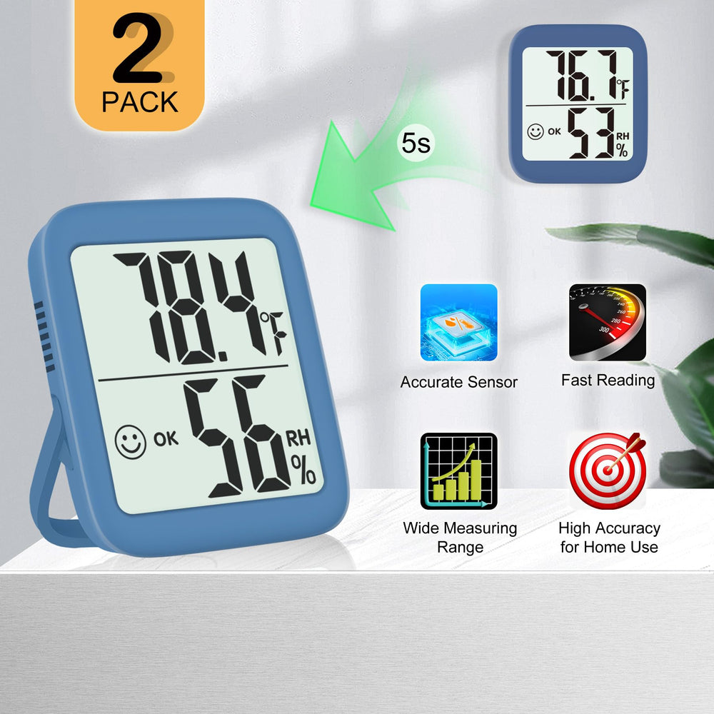 Antonki hygrometer thermometer mounted on a refrigerator door