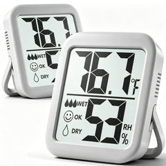 Antonki Room Hygro-Thermometer front view, Space Grey