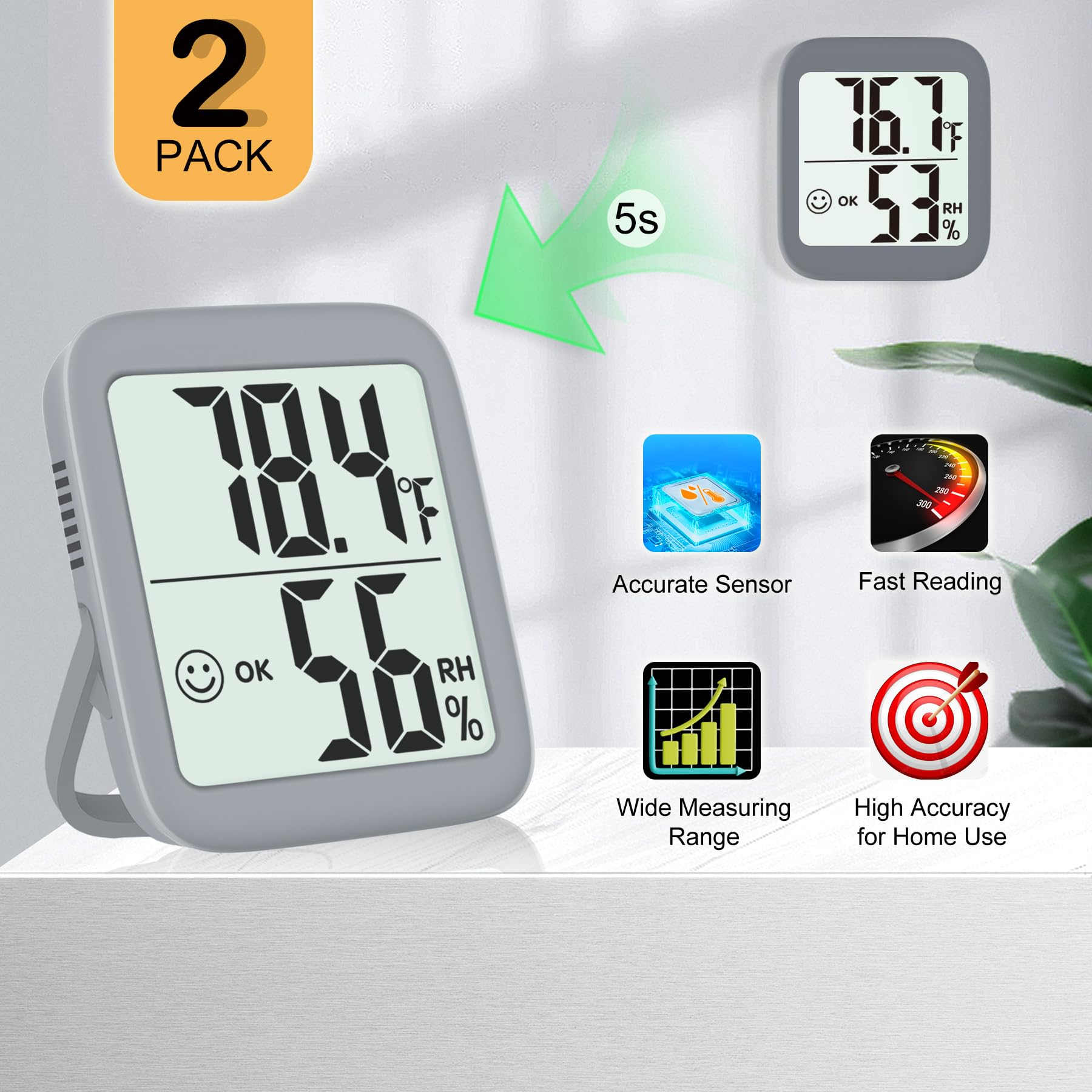 Antonki Room Hygro-Thermometer in a greenhouse setting