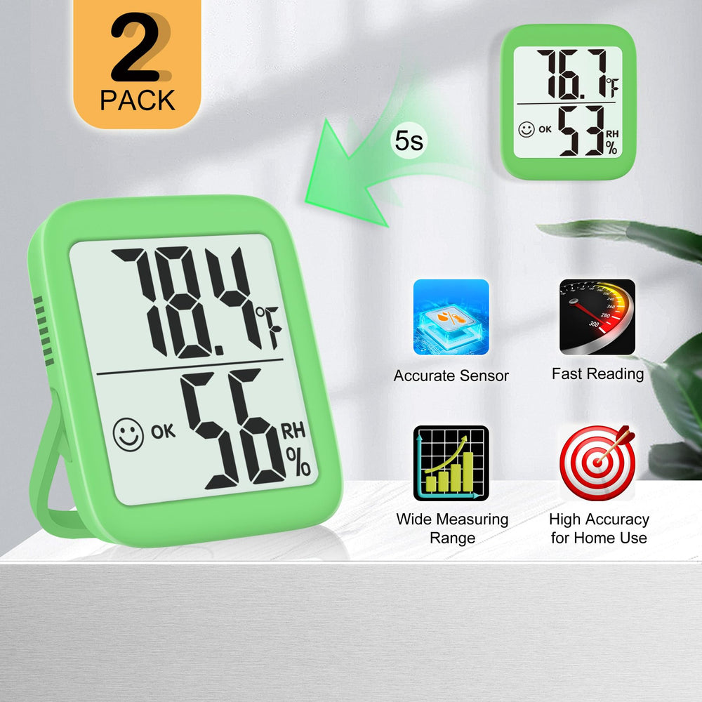 Antonki Room Thermometer Hygrometer in a greenhouse setting