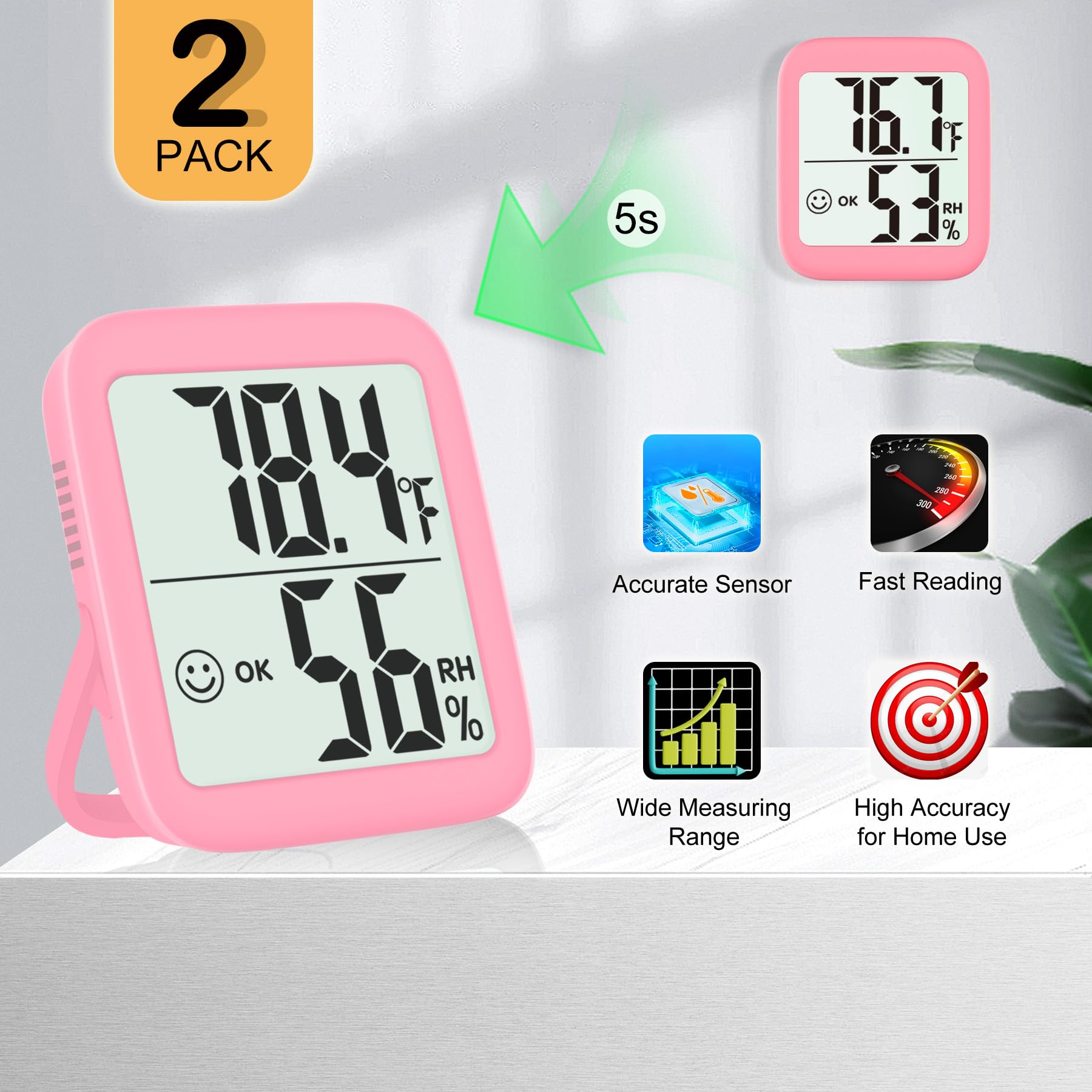 Antonki Room Thermometer placed on a bedside table