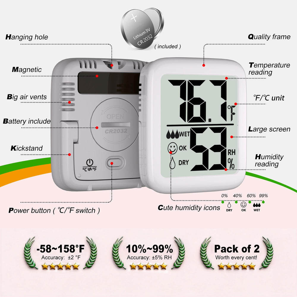 Antonki thermometer with CR2032 battery visible