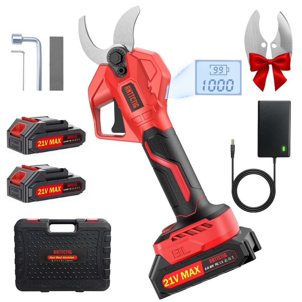 Anttctig Electric Pruning Shears front view with red finish