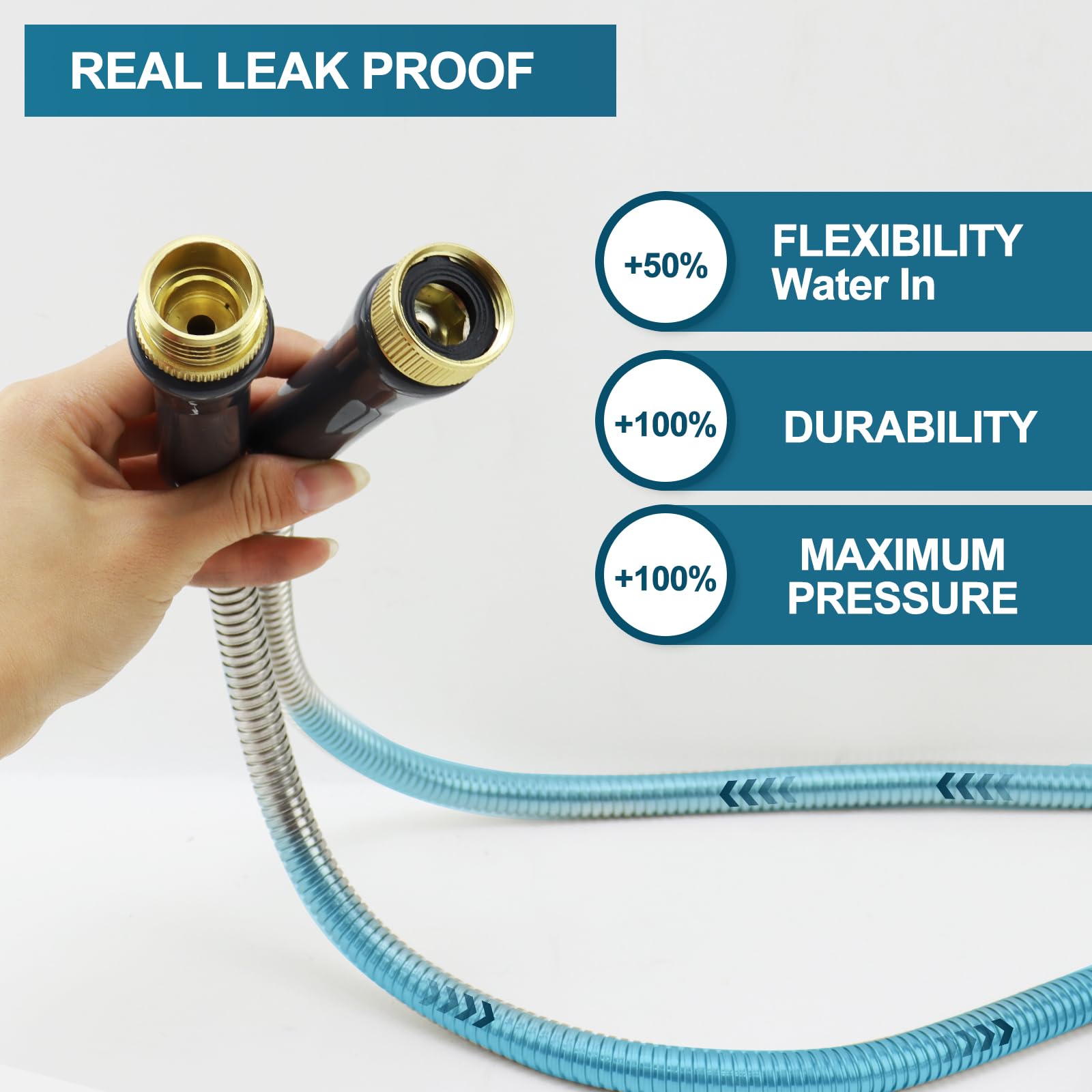 AnyEasy garden hose demonstrating 10 function nozzle in use