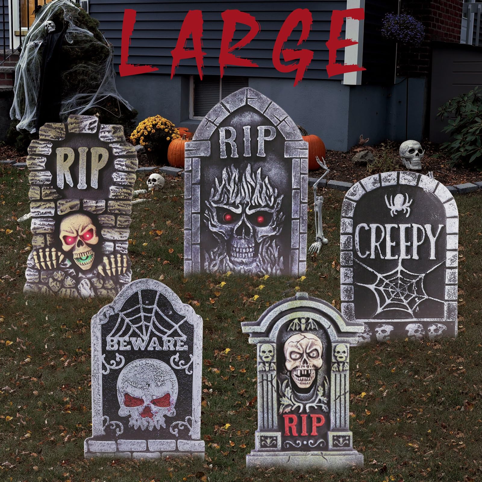 ANYGIFT DIY Halloween Tombstones 25.5 inch front view
