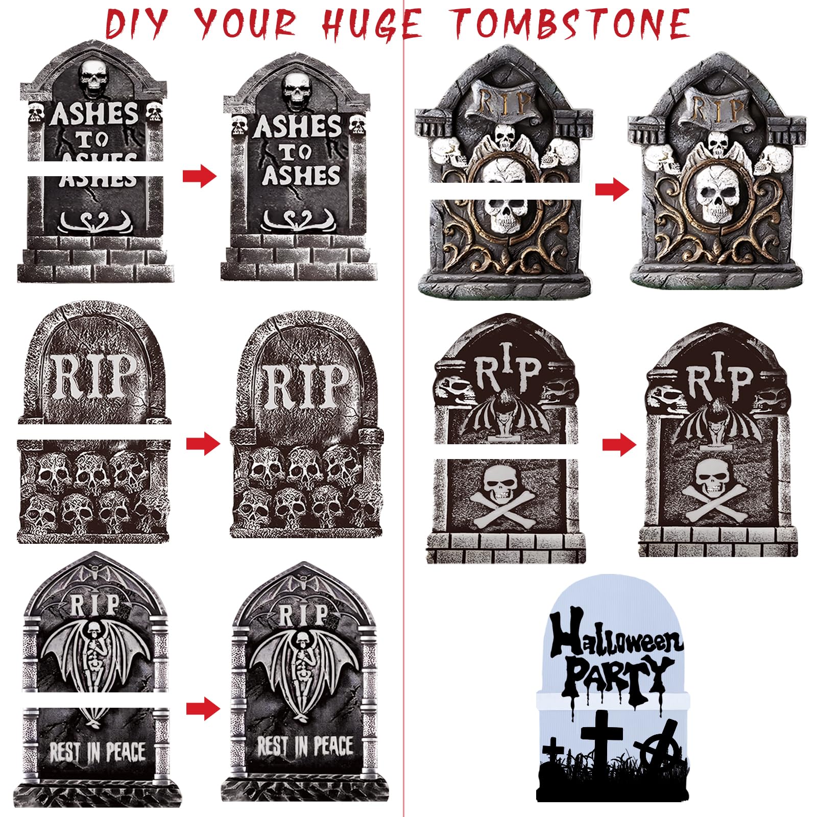 ANYGIFT Halloween tombstones displayed in a garden
