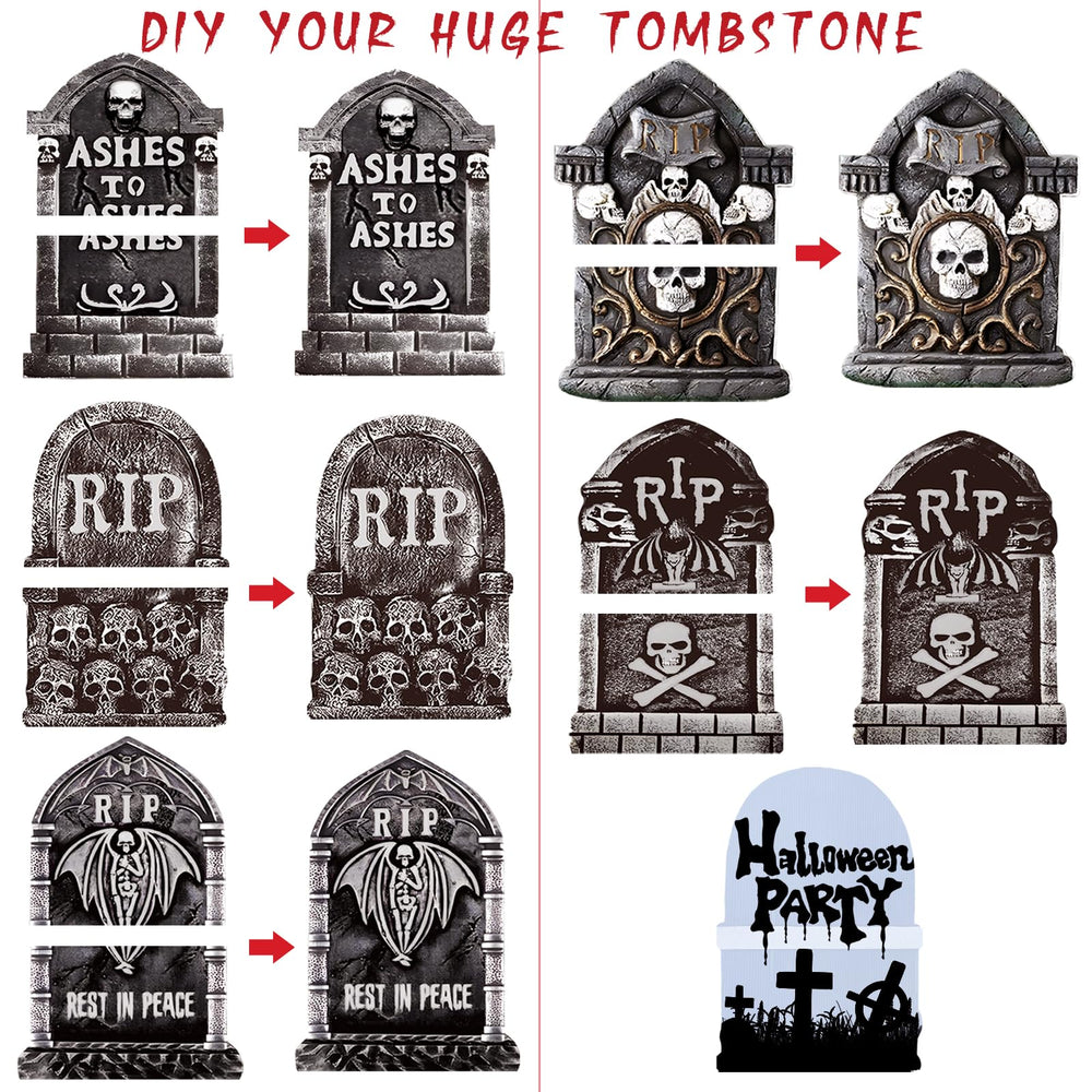 ANYGIFT Halloween tombstones displayed in a garden