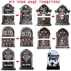 ANYGIFT Halloween tombstones displayed in a garden