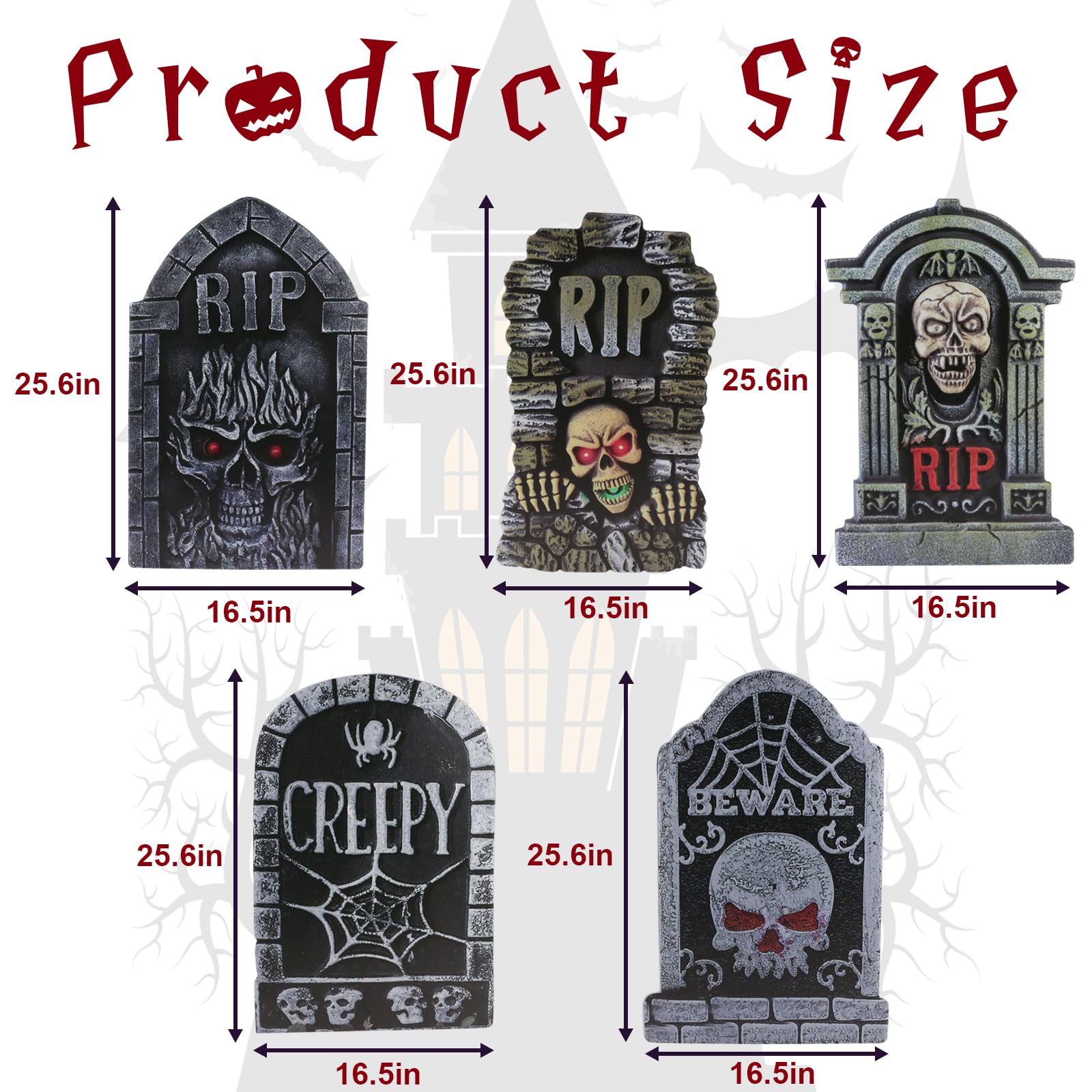 ANYGIFT Halloween tombstones setup in a yard