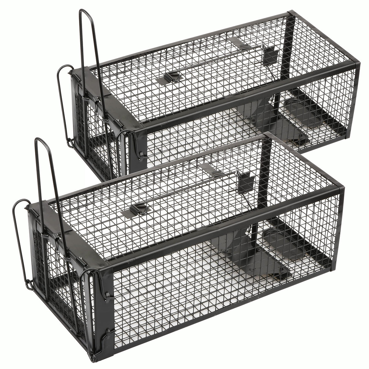 Anyhall 2-Pack live cage trap for rodents front view