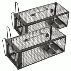 Anyhall 2-Pack live cage trap for rodents front view