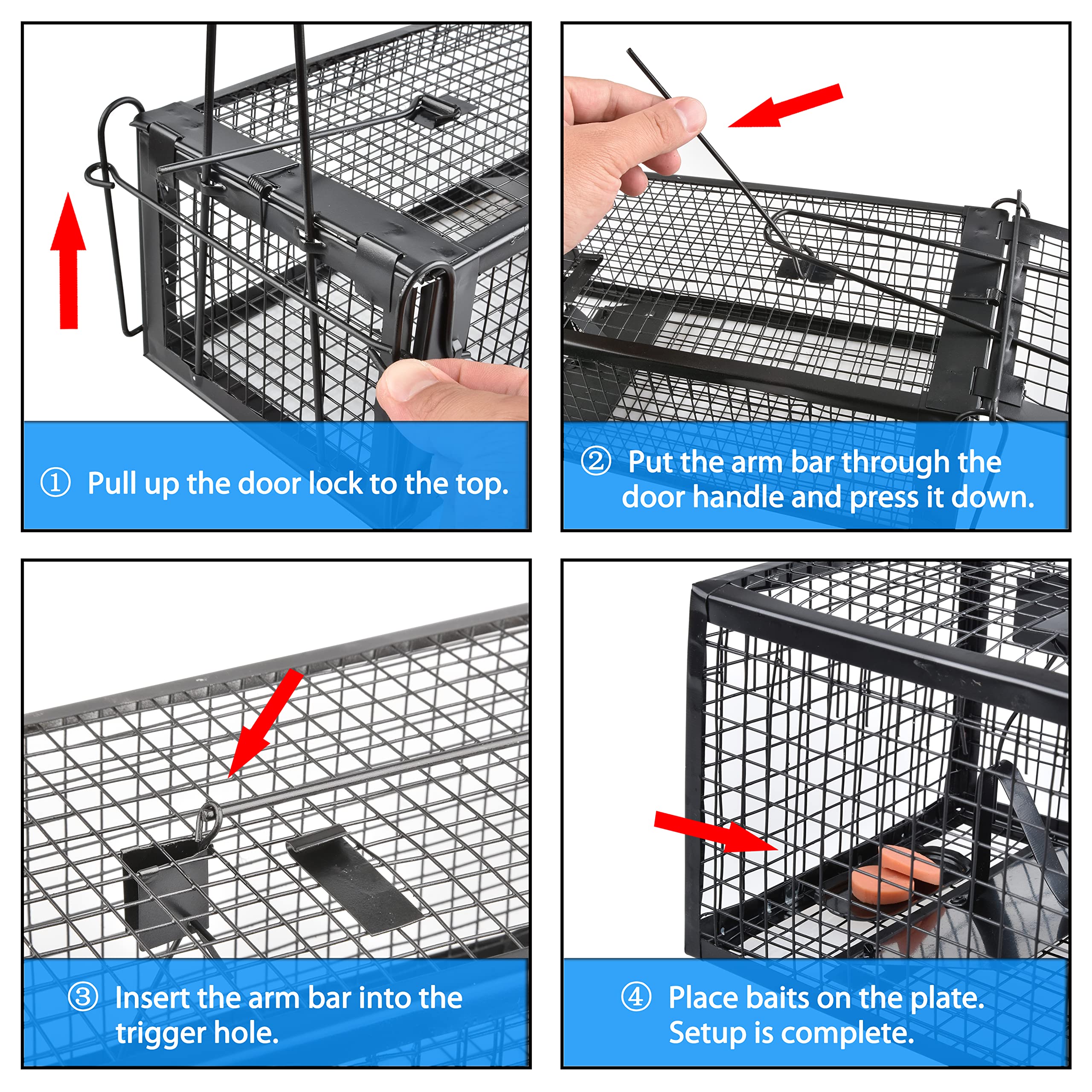 Anyhall iron mouse trap with a black finish