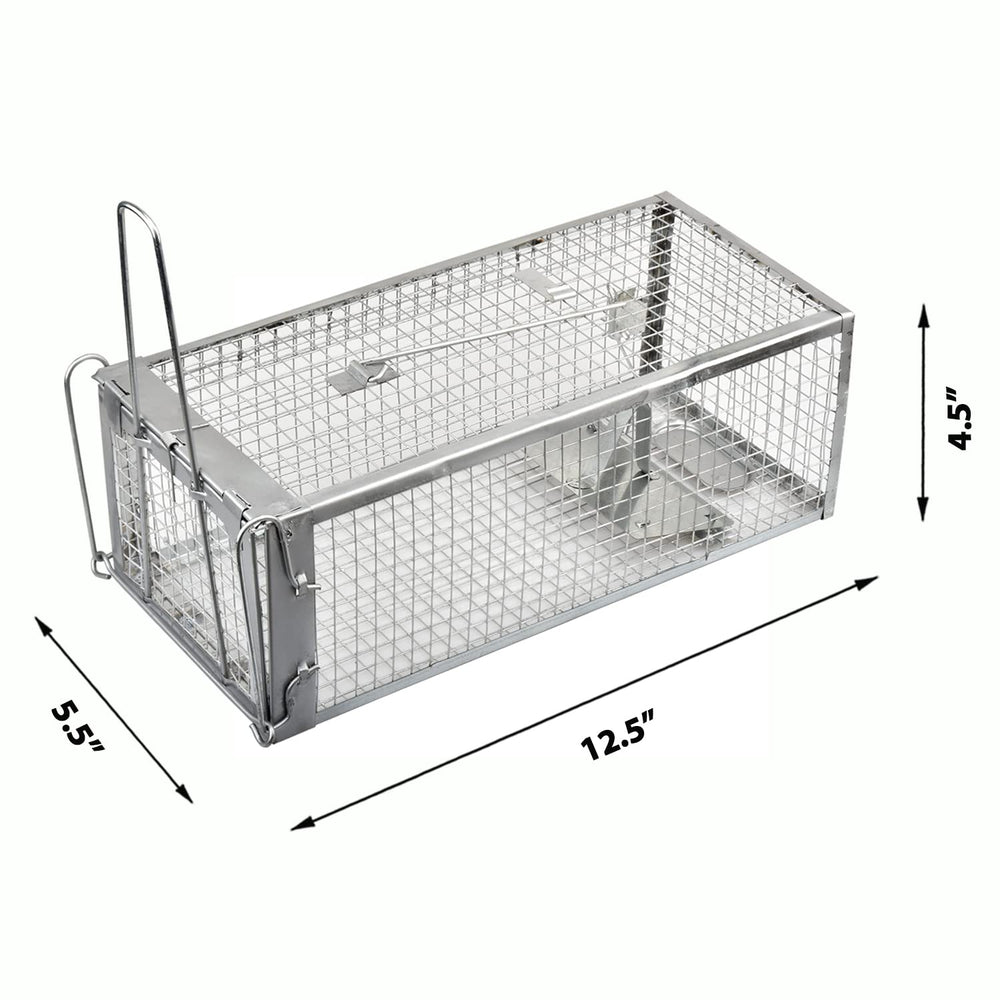 Anyhall live chipmunk trap side view with trigger pedal.