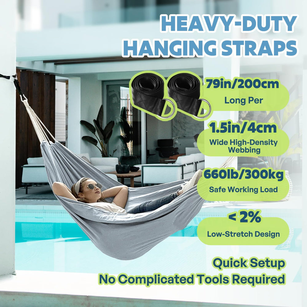 ANYOO Hammock showing breathable fabric and stitching