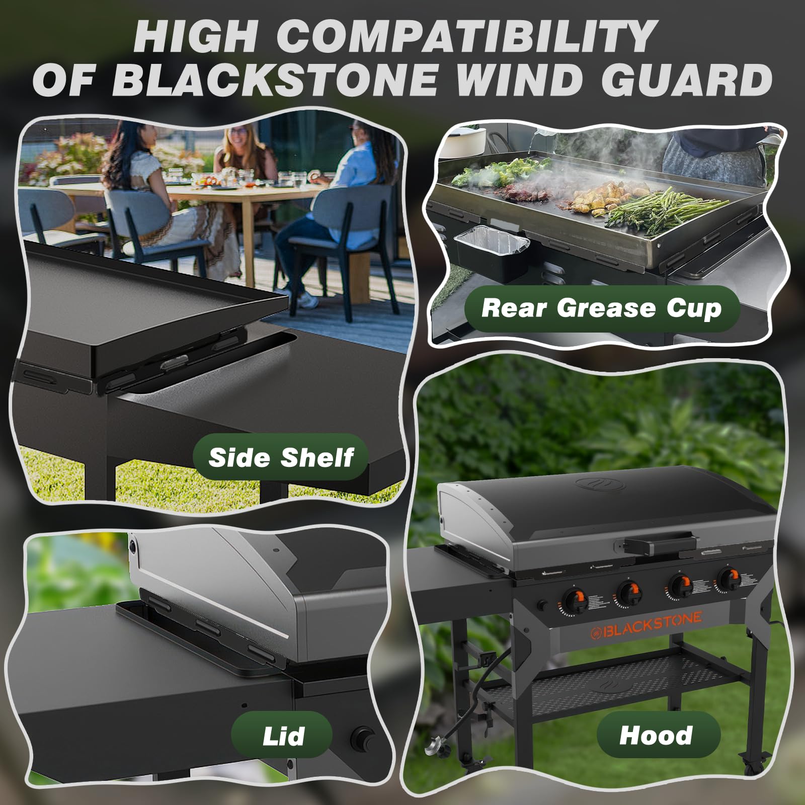 Aoanoko wind guard installed on a Blackstone griddle