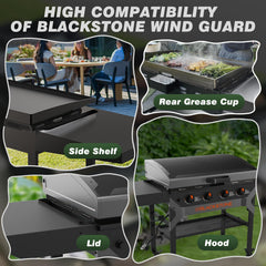 Aoanoko wind guard installed on a Blackstone griddle