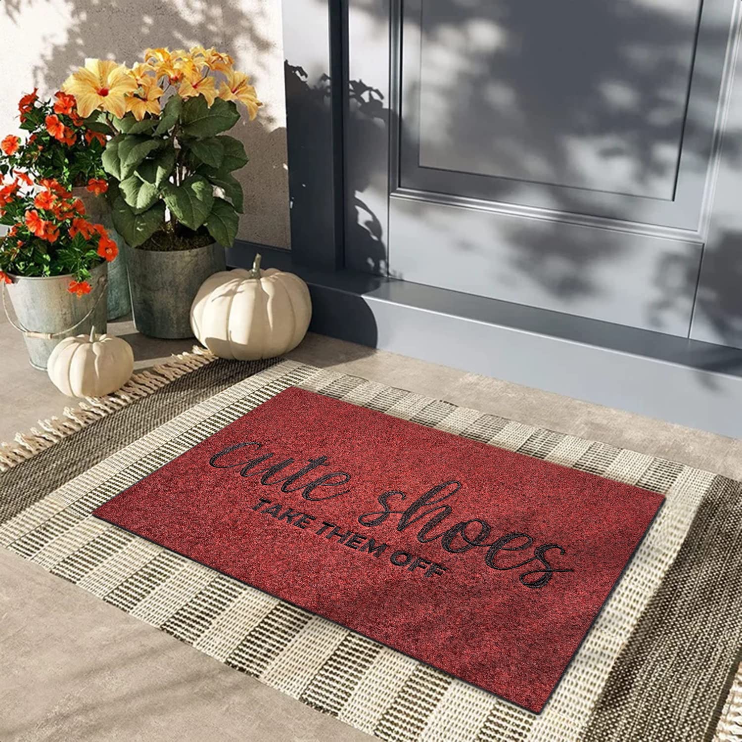 AOAOPQ Cute Shoes Doormat in indoor entryway