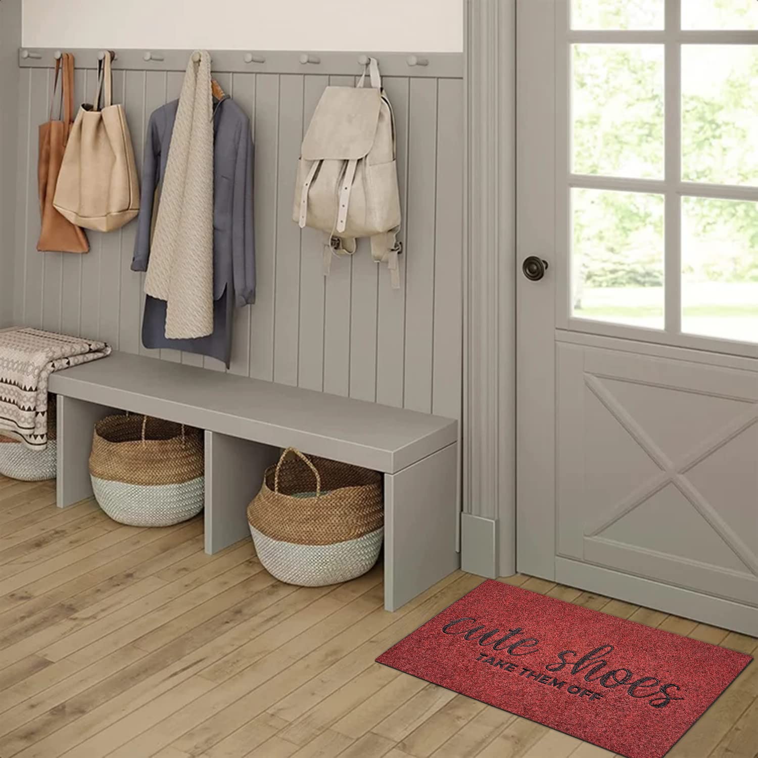 AOAOPQ Cute Shoes Doormat in outdoor setting