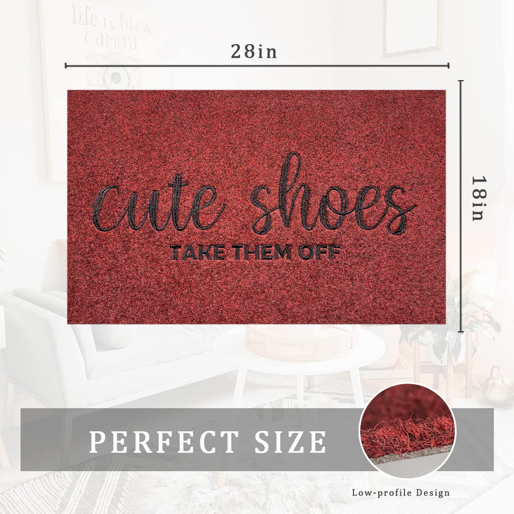 AOAOPQ Cute Shoes Doormat showing non-slip backing