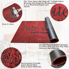 AOAOPQ Cute Shoes Doormat side view displaying thickness