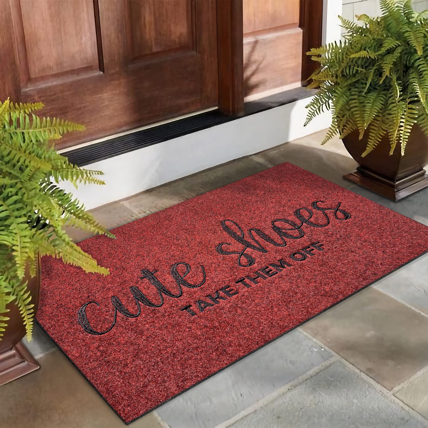AOAOPQ Cute Shoes Doormat with dirt and debris absorbed
