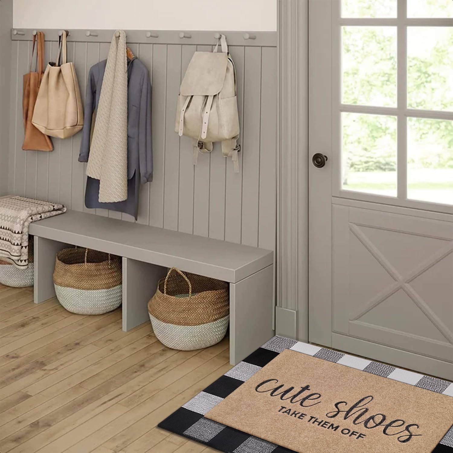 AOAOPQ doormat in garden entryway