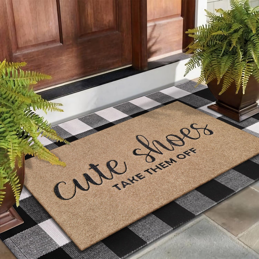 AOAOPQ doormat with detailed embroidery