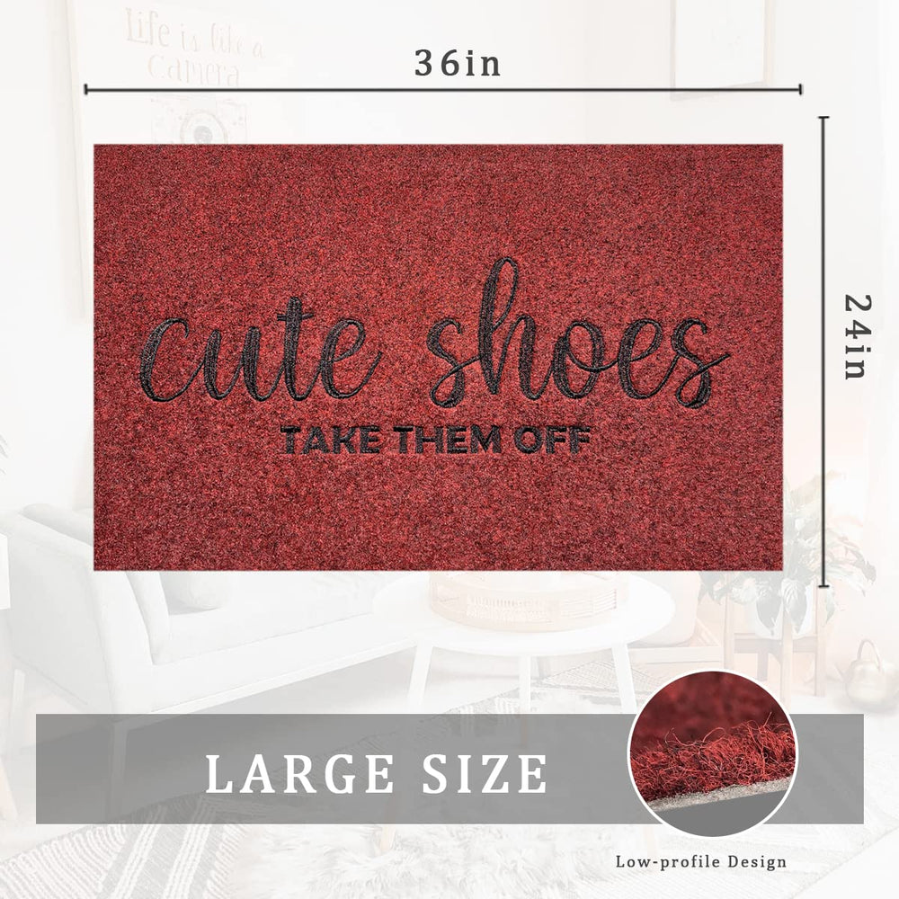 AOAOPQ Funny Doormat Cute Shoes design side view