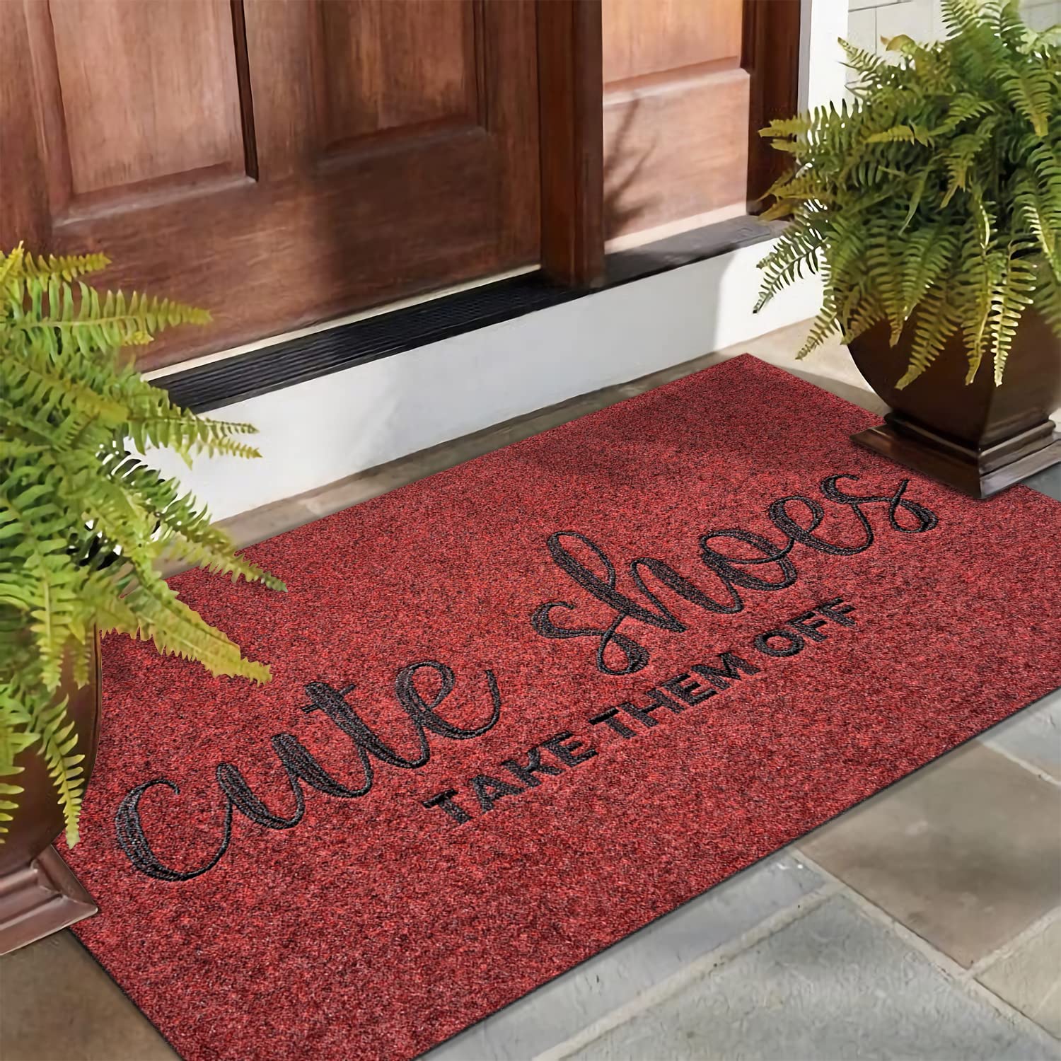 AOAOPQ Funny Doormat in outdoor setting