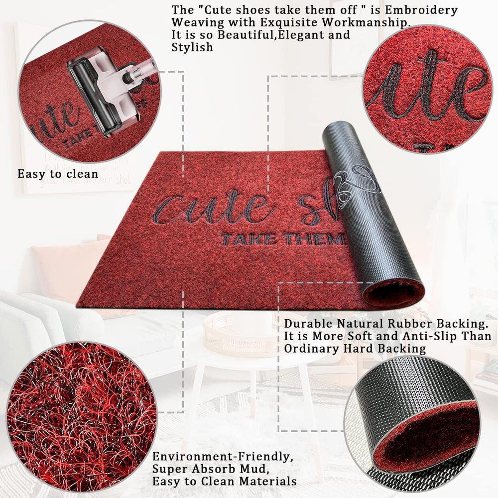AOAOPQ Funny Doormat showing red colour and texture