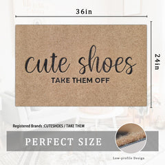 AOAOPQ Funny Welcome Mat showing non-slip backing