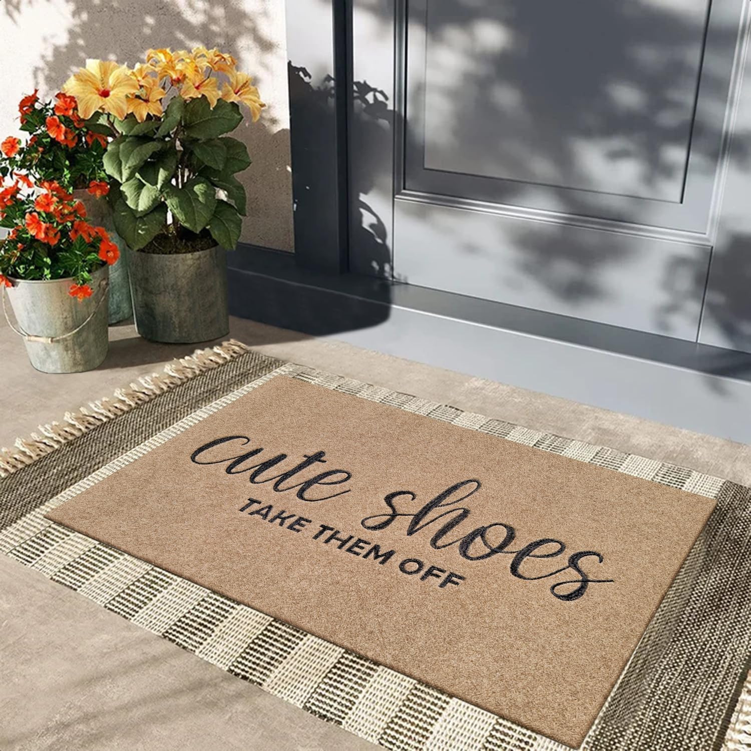 AOAOPQ Funny Welcome Mat with mud and dirt on surface