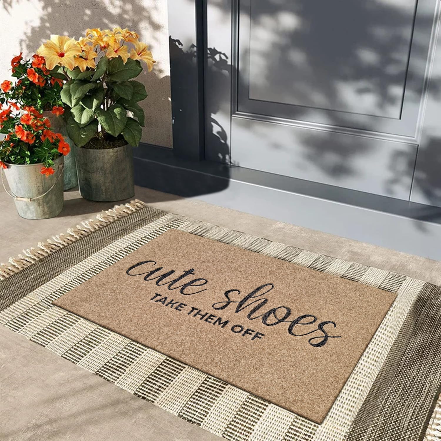 AOAOPQ Welcome Mat easy to clean with hose