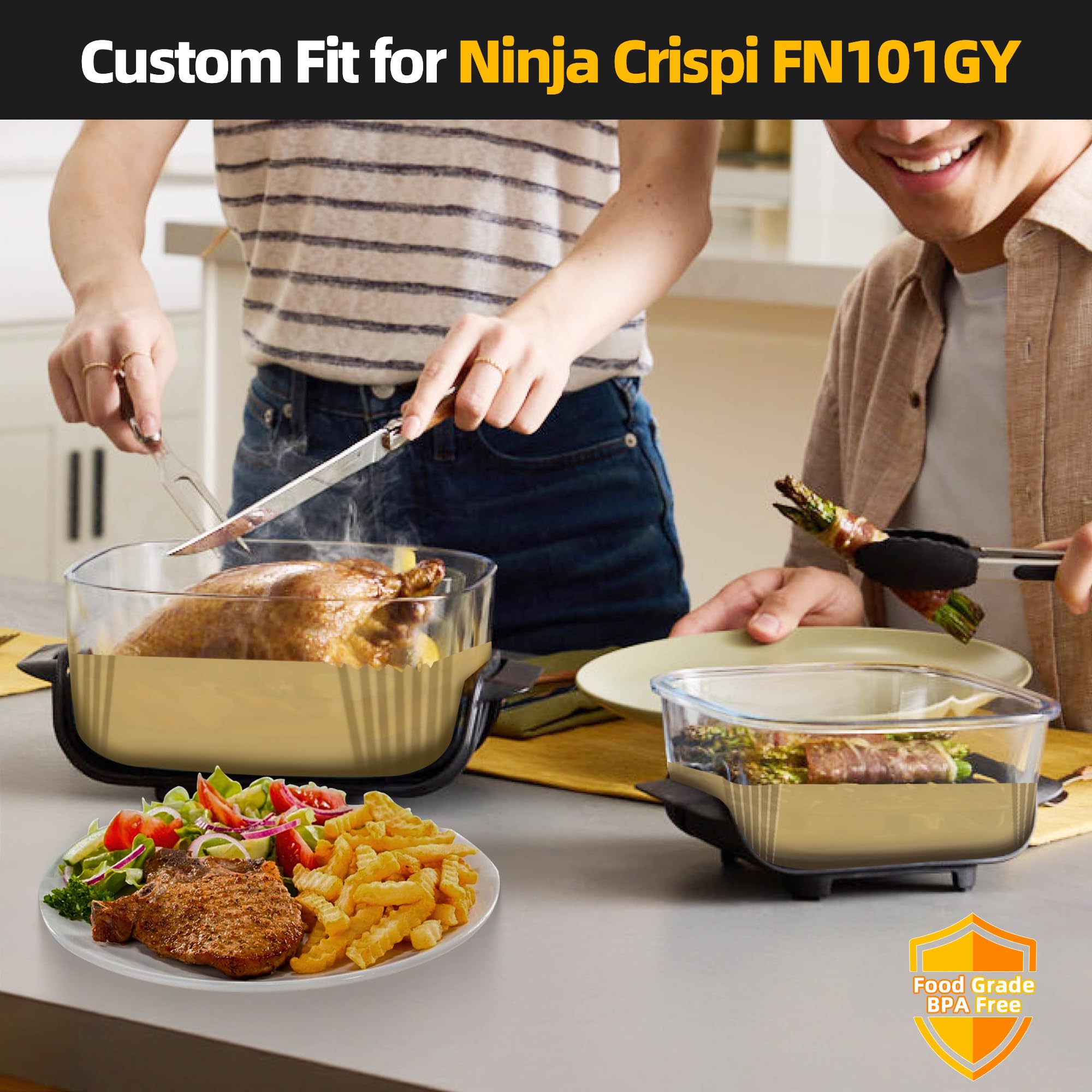 AODPWEN Air Fryer Liners size comparison with air fryer