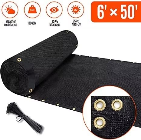 AofeiGa 6ft x 50ft Privacy Screen Black Fence installation process