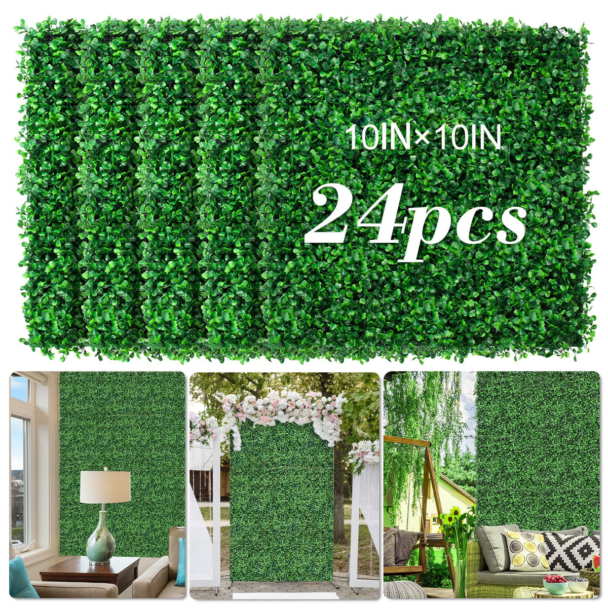 AOKIIE 10x10 artificial grass wall panel front view
