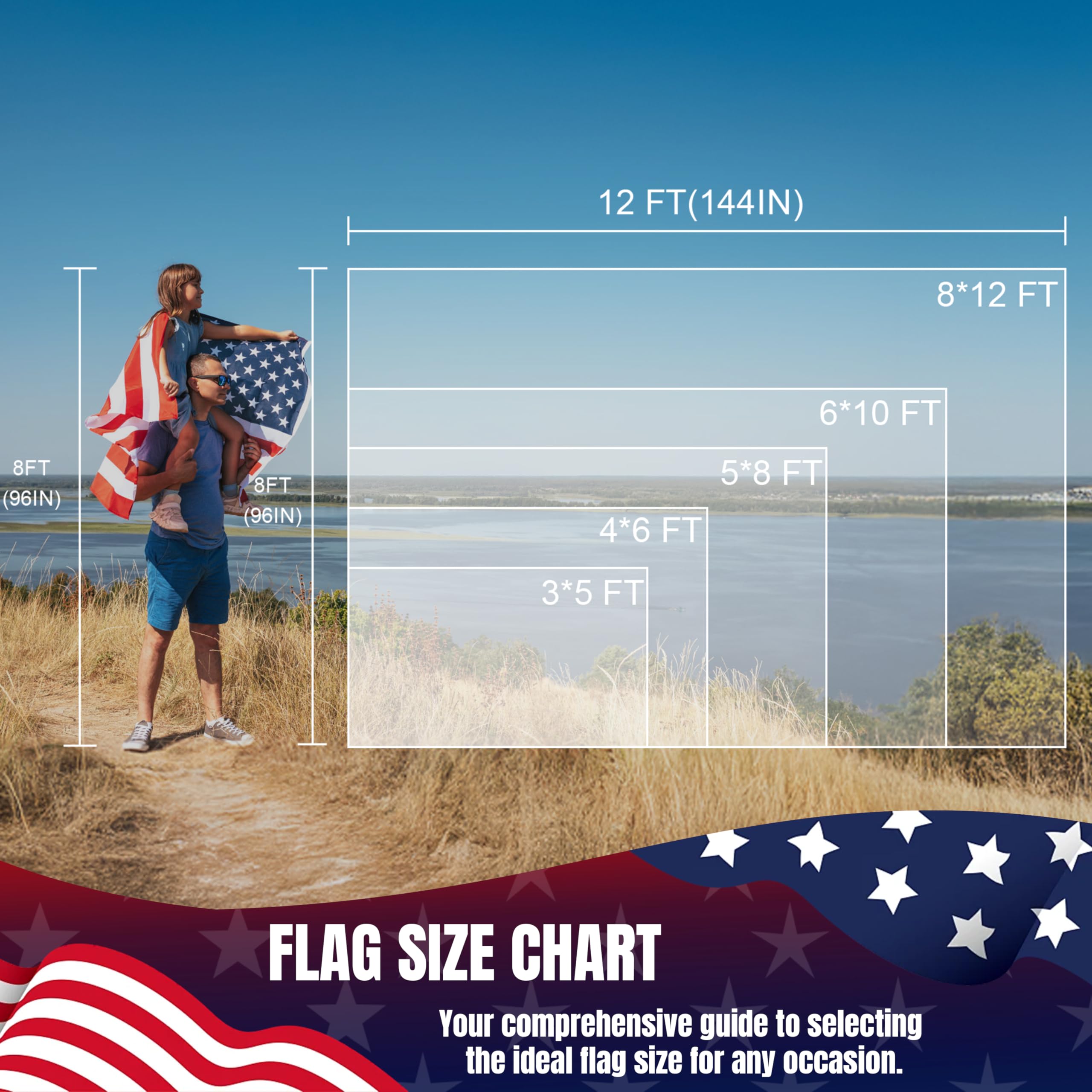 AOKIIE American flag with mounting grommets included