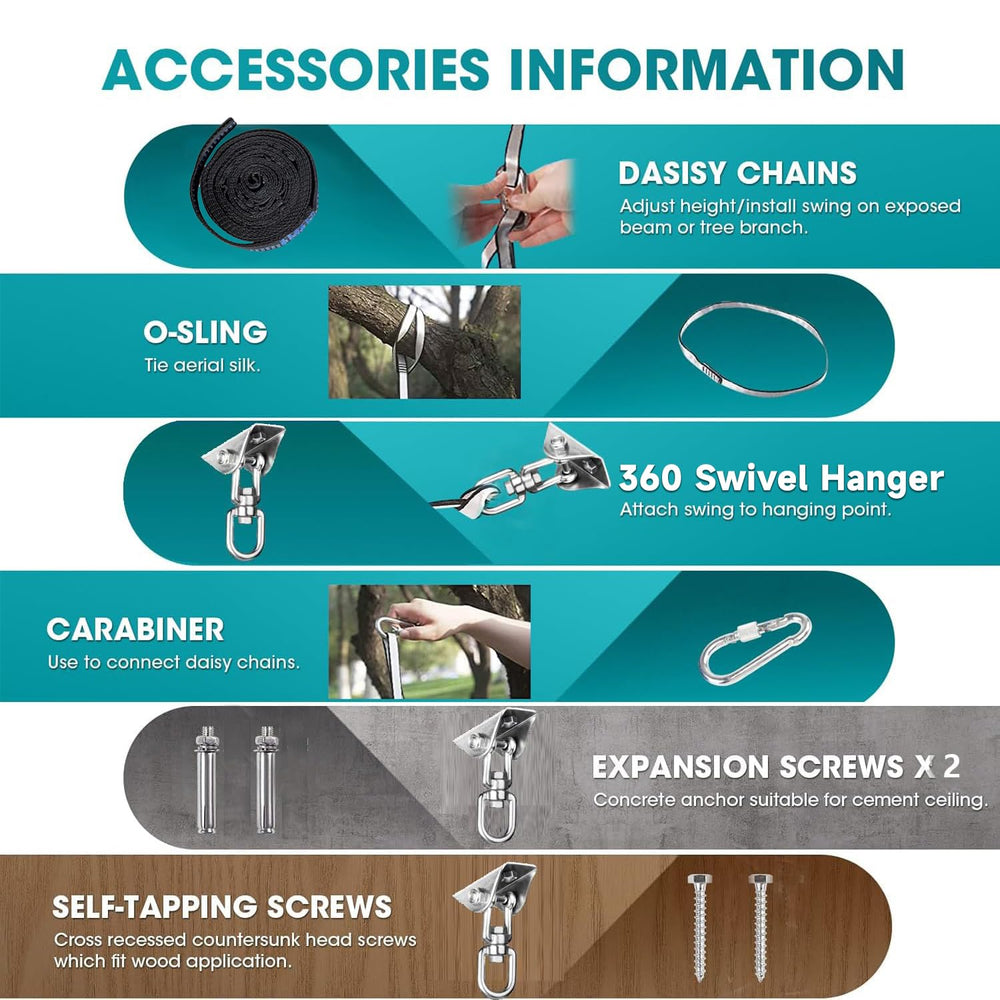 Aokitec Sensory Swing accessories including hardware kit