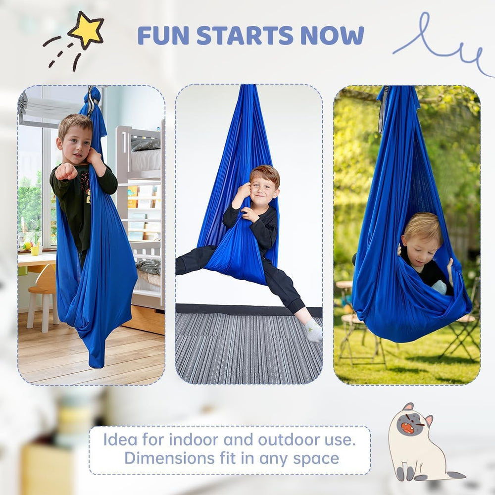 Aokitec Sensory Swing hanging in a child's bedroom