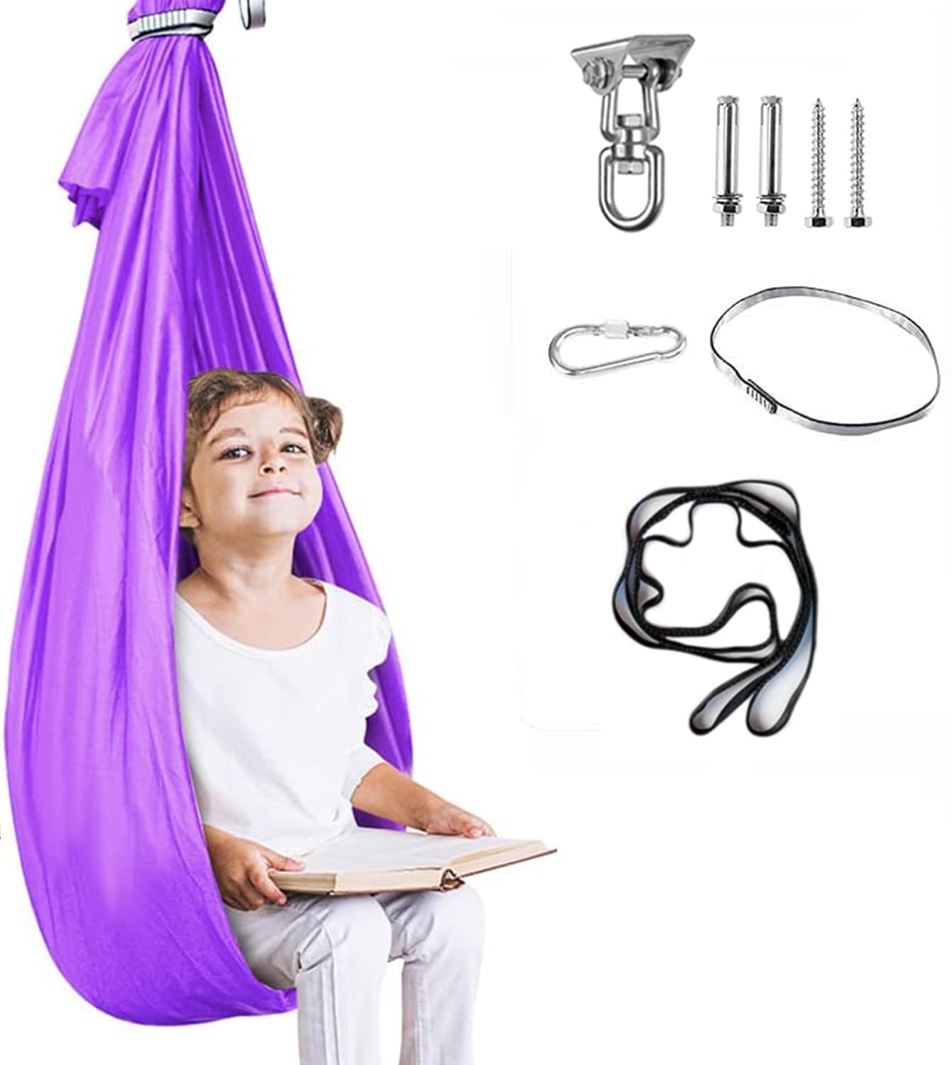 Aokitec Sensory Swing in purple, front view