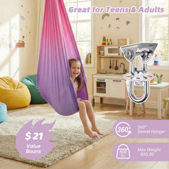 Aokitec Sensory Swing installed in a child's bedroom